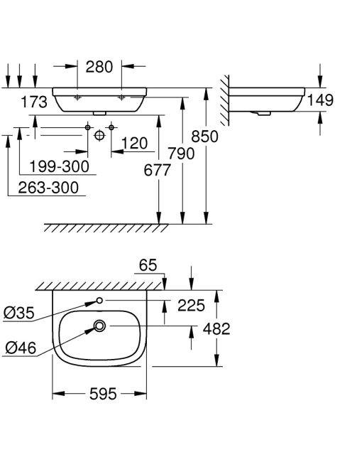 Grohe Euro Ceramic 60x48 cm mosdó 39335000 - Fürdőszoba - Sz