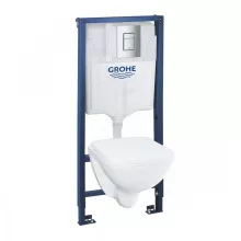   Grohe QuickFix Solido 4 az 1-ben WC-szett tartállyal, fali WC-vel, rögzítőidommal, nyomólappal 39467000