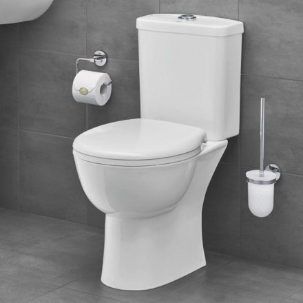 Grohe Bau Ceramic hátsó kifolyású monoblokkos WC szett tartállyal és ülőkével, alpin fehér 39496000