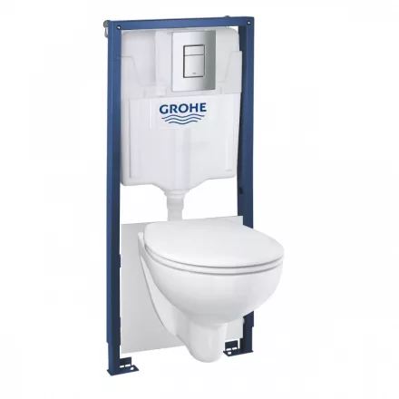 Grohe Solido 5 az 1-ben WC szett tartállyal szerelőkerettel és nyomólappal alpin fehér