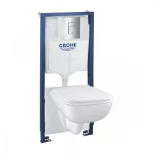   Grohe QuickFix Solido 5 az 1-ben WC-szett tartállyal, szerelőkerettel, króm nyomólappal, alpin fehér 39817000