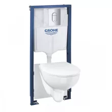   Grohe QuickFix Solido 5 az 1-ben beépíthető WC szett, szerelőelemmel, öblítőlappal, tartállyal, fehér 39902000
