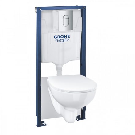 Grohe QuickFix Solido 5 az 1-ben beépíthető WC szett, szerelőelemmel, öblítőlappal, tartállyal, fehér 39902000