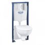 Grohe QuickFix Solido 5 az 1-ben beépíthető WC szett, szerelőelemmel, öblítőlappal, tartállyal, fehér 39902000