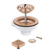 Grohe lefolyógarnitúra excenterrel egymedencés mosogatóhoz matt rose arany 40400DL0