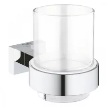   Grohe Essentials Cube kristálypohár tartókonzollal, króm 40755001