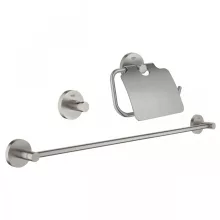   Grohe Essentials 3 az 1-ben fürdőszobai kiegészítő szett, rozsdamentes acél hatású 40775DC1