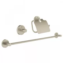   Grohe Essentials 3 az 1-ben fürdőszobai kiegészítő szett, szálcsiszolt nikkel 40775EN1