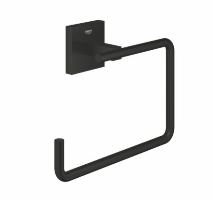 Grohe QuickFix Start Cube törölközőtartó gyűrű rögzítővel, matt fekete 409752430