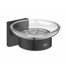   Grohe QuickFix Start Cube fali üveg szappantartó 125x56 mm, matt fekete 410962430