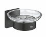 Grohe QuickFix Start Cube fali üveg szappantartó 125x56 mm, matt fekete 410962430