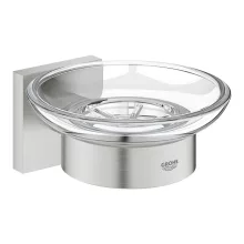   Grohe QuickFix Start Cube fali üveg szappantartó 125x56 mm, rozsdamentes acél hatású 41096DC0