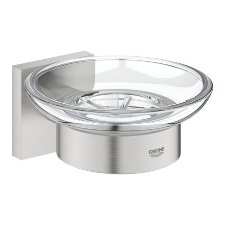 Grohe QuickFix Start Cube fali üveg szappantartó 125x56 mm, rozsdamentes acél hatású 41096DC0