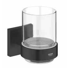   Grohe QuickFix Start Cube fali kristálypohár tartókonzollal, matt fekete 410972430