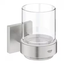   Grohe QuickFix Start Cube fali kristálypohár tartókonzollal, rozsdamentes acél hatású 41097DC0