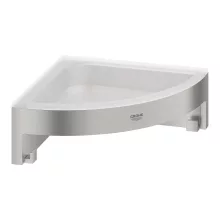   Grohe QuickFix Start Cube sarok tusfürdő tartó 16x16 cm, rozsdamentes acél hatású 41106DC0