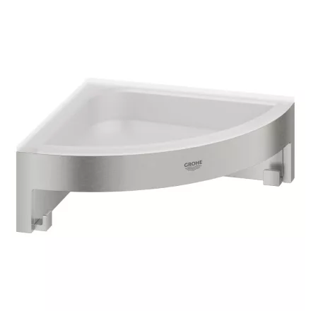 Grohe QuickFix Start Cube sarok tusfürdő tartó 16x16 cm, rozsdamentes acél hatású 41106DC0