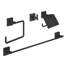   Grohe QuickFix Start Cube fürdőszobai kiegészítő szett 4 in 1, matt fekete 411152430