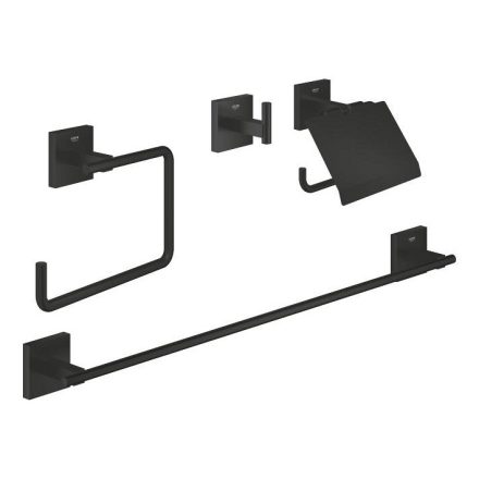 Grohe QuickFix Start Cube fürdőszobai kiegészítő szett 4 in 1, matt fekete 411152430