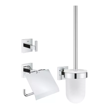 Grohe QuickFix Start Cube 3 az 1-ben fürdőszobai kiegészítő szett, króm 41123000