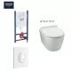 Grohe Rapid SL WC-tartály szett fehér nyomólappal és Balneo Luxa Rimless fali WC SoftClose ülőkével