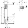 Geberit Omega WC szerelőelem fali WC részére 98 cm, Omega öblítőtartállyal, 110010001 (110.010.00.1)