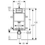 Geberit Delta fali WC szerelőelem, Delta öblítőtartállyal 110100001 (110.100.00.1)