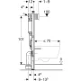 Geberit Duofix fali WC-szerelőelem 112 cm, Omega 12 cm-es falsík alatti öblítőtartállyal 111.060.00.2