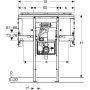 Geberit Duofix szerelőelem 80x125 cm, Geberit ONE mosdóhoz és csaptelephez 111.071.00.1