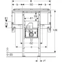 Geberit Duofix szerelőelem 125x125 cm, Geberit ONE 120 cm mosdóhoz és fali csaptelephez, forgószifonnal 111.084.00.2