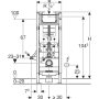 Geberit Duofix fali WC-szerelőelem falsík alatti öblítőtartállyal 112 cm, állítható magasságú 111.396.00.5