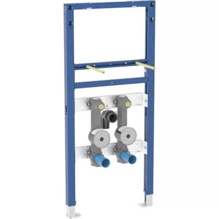 Geberit Duofix mosdó szerelőelem112 cm álló csaptelephez és két vízmérő egységgel, elzárószelep és csatlakozó t-idom 111.473.00.2