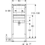 Geberit Duofix mosdó szerelőelem 112-130 cm, falsík alatti fali csaptelephez 111.493.00.2