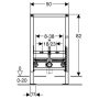 Geberit alacsony 82cm Duofix szerelőelem fali bidé részére 111515001 (111.515.00.1)