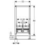 Geberit alacsony 98cm Duofix szerelőelem fali bidé részére 111535001 (111.535.00.1)