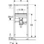 Geberit Duofix mosdó szerelőelem 112 cm, álló kivitel, vezérlődobozzal és szifonnal 111.556.00.1