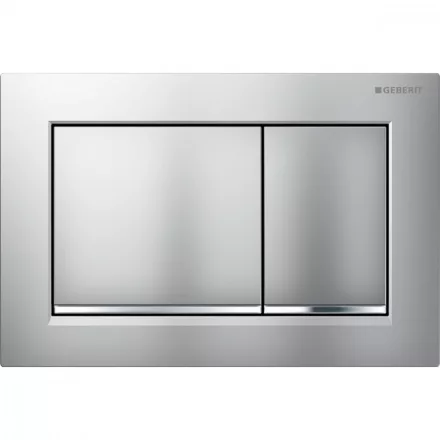 Geberit Omega30 nyomólap matt króm kivitelben EasytoClean bevonattal és design csíkokkal