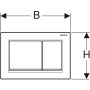 Geberit Omega30 működtetőlap 2 mennyiséges öblítéshez, easy-to-clean, matt fehér/króm 115.080.JT.1