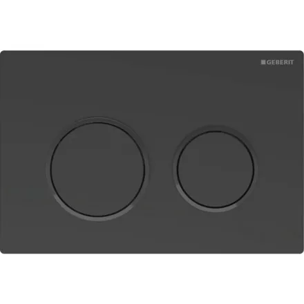 Geberit Omega20 működtetőlap kétmennyiséges öblítéshez, easy-to-clean bevonattal, matt fekete és fekete kivitelben