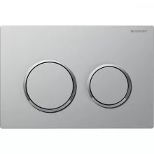 Geberit Omega20 nyomólap két öblítéshez, Easy-to-Clean bevonattal, design csíkokkal, matt króm kivitelben