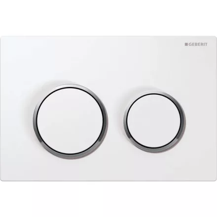 Geberit Omega20 nyomólap öblítőtartályhoz, fehér és fényes króm kivitelben