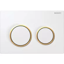 Geberit Omega20 nyomólap öblítőtartályhoz, fehér aranyozott kivitelben