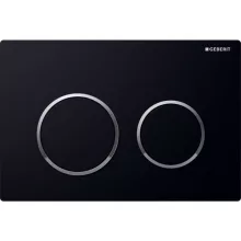 Geberit Omega20 nyomólap fekete üveg fényes króm működtetőgombbal