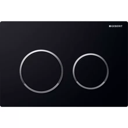 Geberit Omega20 nyomólap fekete üveg fényes króm működtetőgombbal