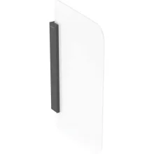   Geberit fehér szatén üveg vizelde válaszfal 75,4x43,2 cm, matt fekete fali profil 115.205.TD.1