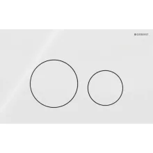 Geberit Sigma40 üveg működtetőlap kétmennyiséges öblítéshez fehér kivitelben modern WC rendszerhez