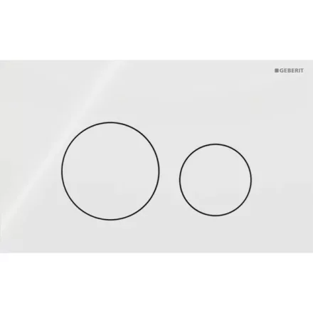 Geberit Sigma40 üveg működtetőlap kétmennyiséges öblítéshez fehér kivitelben modern WC rendszerhez