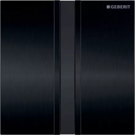 Geberit vizeldevezérlés elektronikus működtetéssel, hálózati üzem, 50 típusú takarólap, feketekróm/szálcsiszolt 116.026.QD.1