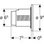 Geberit 01 pneumatikus, 1 mennyiséges öblítésű vezérlő, EasyClean bevonattal, matt króm 116.040.JQ.1