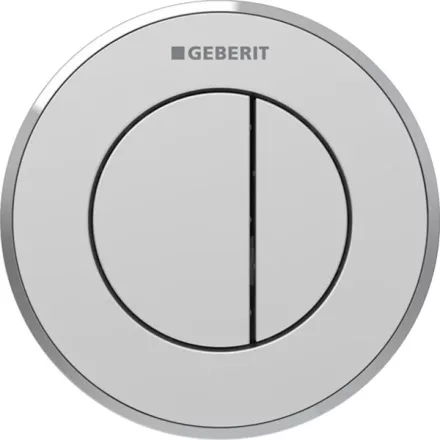 Geberit öblítő vezérlőgomb kétmennyiséges működéssel, EasyClean bevonattal, matt króm kivitelben